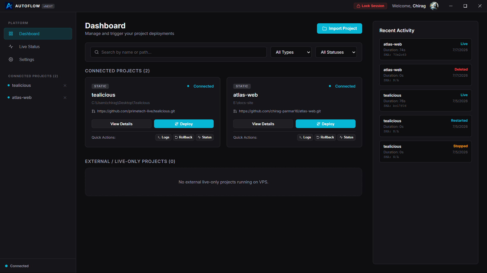 AutoFlow Dashboard