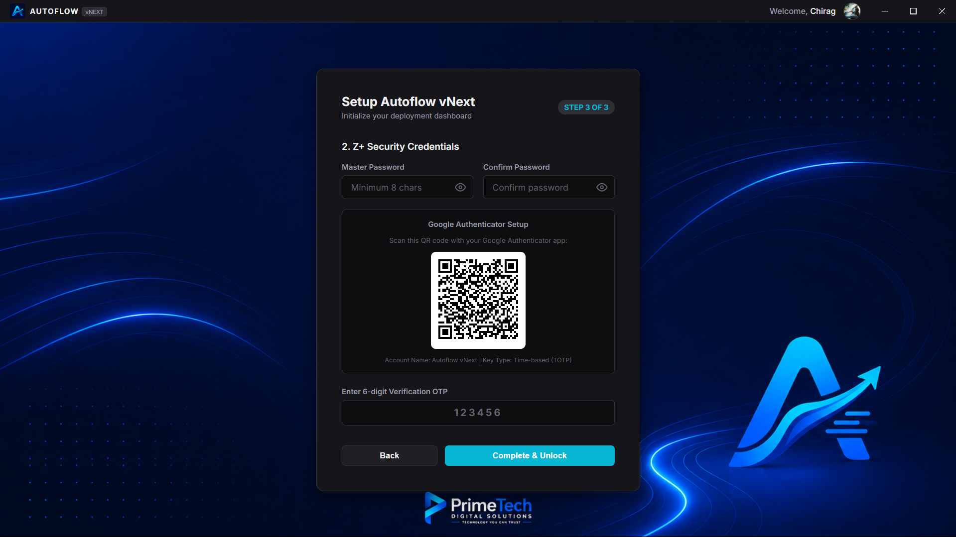 AutoFlow Credentials Security Setup
